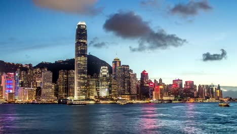 Time-lapse-of-HongKong-Skyline-and-victoria-habour,from-day-to-night