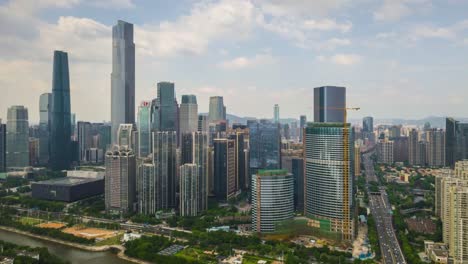 día-soleado-de-China-guangzhou-ciudad-liede-famoso-Puente-Río-Perla-panorama-aéreo-4k-timelapse