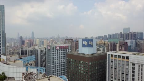 china-day-time-guangzhou-city-downtown-rooftops-aerial-panorama-4k