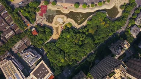 China-shanghai-Tageszeit-Innenstadt-Stadtbild-Verkehr-Park-Top-Luftbild-4k