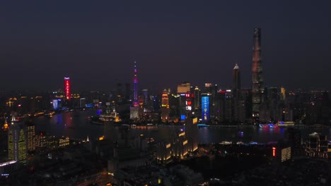 china-night-time-illuminated-shanghai-famous-downtown-pudong-aerial-panorama-4k