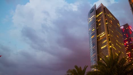 cloudy-twilight-guangzhou-city-apartment-building-up-view-4k-time-lapse-china