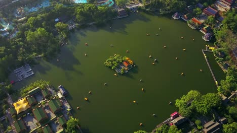 sunny-day-zhuhai-famous-new-nuanming-park-lake-aerial-panorama-4k-china