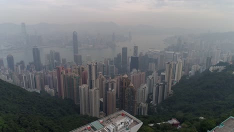 Hong-Kong-berühmte-Peak-Anzeige-zeigen-morgen-aerial-Panorama-4k-China