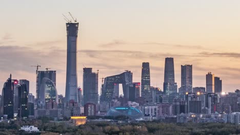 Beijing-Cbd-Sonnenuntergang-Zeitraffer