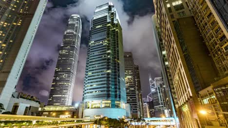 Traffic-at-Night-/-Hong-Kong,-China