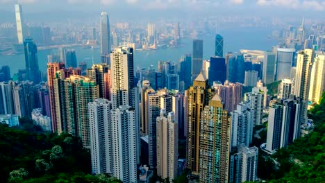 Horizonte-del-centro-timelapse-de-Hong-Kong.-Hong-Kong,-China