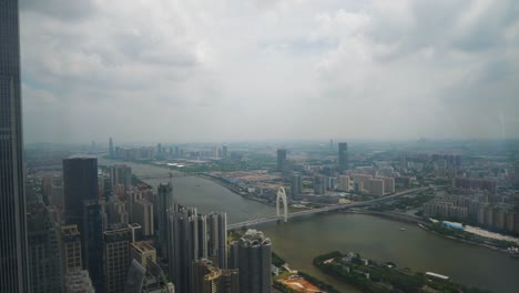 day-time-guangzhou-famous-tower-bay-top-view-point-panorama-4k-china