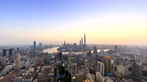 Zeitraffer-von-Shanghai-Skyline-und-Stadtbild