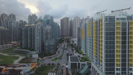 Drone-footage-of-Tseung-Kwan-O-City,-Hong-Kong