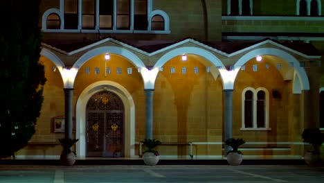 Vintage-door-columns-and-night-lantern.-Cyprus-architecture