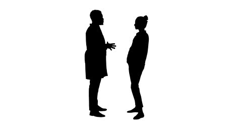 Silhouette-Male-african-doctor-talking-to-female-patient