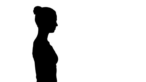 Silhouette-Frau-Yogi-zu-Fuß