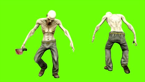 Zombie-läuft---getrennt-auf-green-Screen.-Endlos-wiederholbar.-4k.