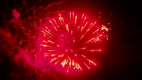 Bright-fireworks-on-the-background-of-the-night-sky-on-New-Year's-Eve.-Looped