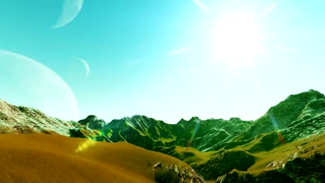 Landscape-futuristic-planet-with-three-big-moons