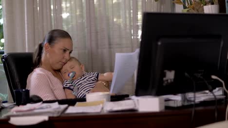 Mother-and-son-working-together