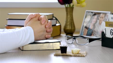 Young-Christian-woman-taking-communion