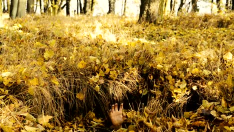 Abandoned-cemetery---Horror-hand-waving-from-wells