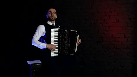 The-accordionist-plays-a-sensual-piece-on-an-expensive-accordion.