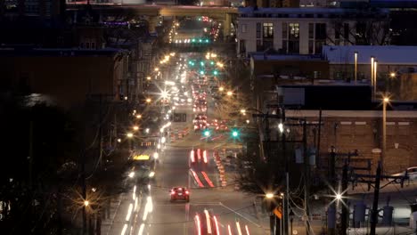 Time-Lapse-Tilt-Down-Main-Street-at-Night