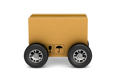 Versand-Transportbox-mit-Rad-auf-weißem-Hintergrund-zu-fahren.-Isolierte-3D-render