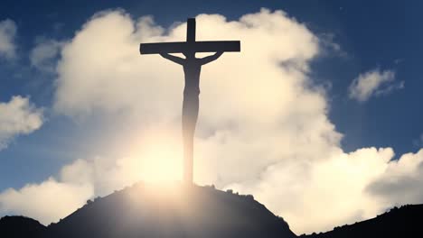 Kreuz-auf-einem-Hügel-Kreuzigung-Jesus-Christus-christliche-Religion-Kirche-Bibel-4k