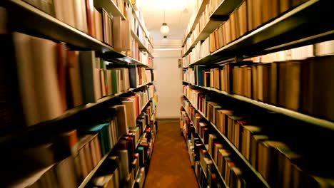 Dark-storehouse-of-books-with-a-crazy-woman.