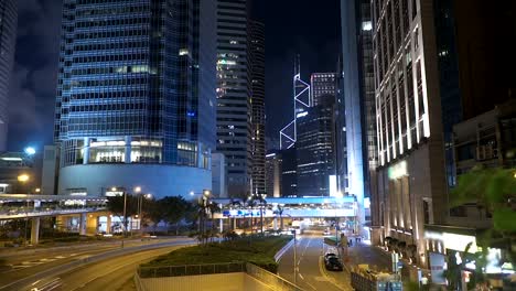 Cars-rush-on-the-road-cityscape-at-night