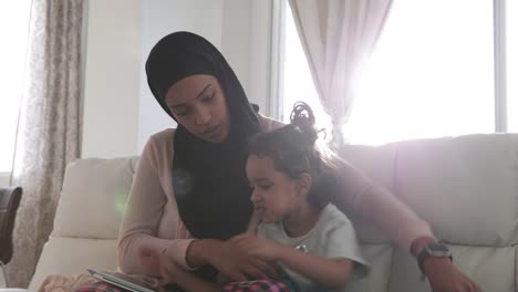 Mother-and-daughter-at-home