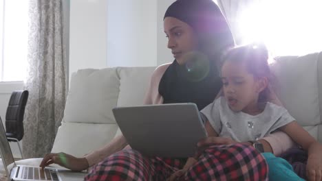 Mother-and-daughter-at-home