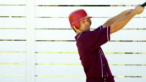 Batter-hitting-ball-during-practice-session