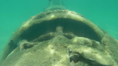 UNDERWATER:-Fascinating-shot-of-sunken-wreck-of-battle-airplane-from-world-war-2