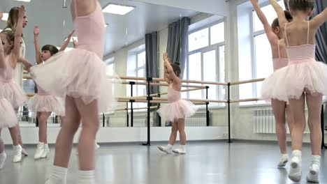 Girls-Warming-Up-for-Ballet-Class