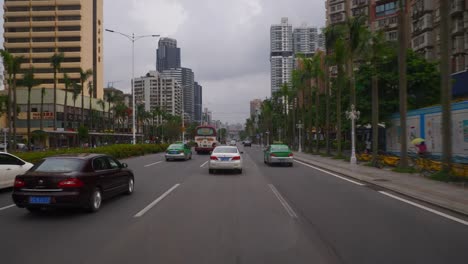 Zhuhai-city-día-tiempo-tráfico-calle-pov-panorama-4k-china