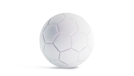 Maqueta-de-pelota-de-fútbol-blanco-en-blanco,-vista-frontal,-coloca-rotación