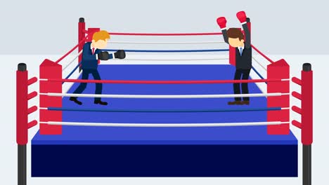 Business-man-battle-in-boxing-gloves.-Business-competition-concept.-Loop-illustration-in-flat-style.