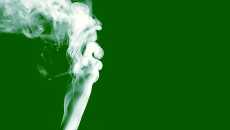 slow-motion-of-smoke-or-steam-on-a-green-isolated-screen