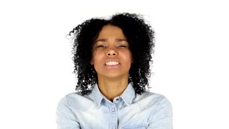 Black-Woman-Screaming,-white-Background