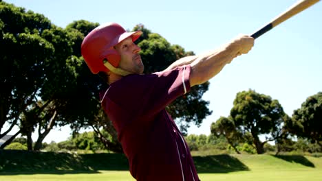 Batter-hitting-ball-during-practice-session