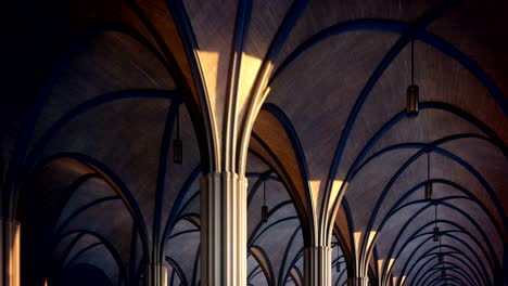 Footage-of-beautiful-gothic-ceiling