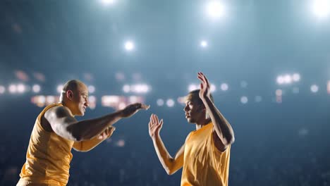 Basketball-Spieler-feiern