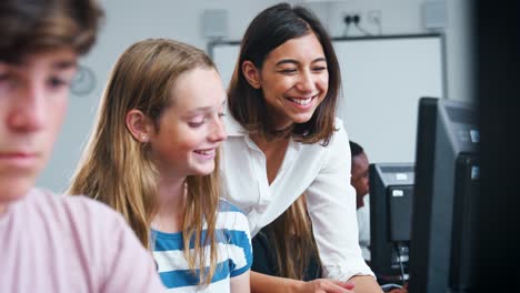 Teenage-Students-Studying-In-IT-Class-With-Female-Teacher