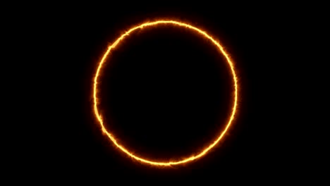 4K-Realistic-fire-circle-on-black-background.-Copy-space-for-text-or-logo.