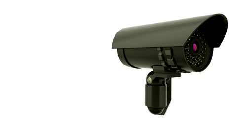 Modern-rotating-CCTV-security-camera,-3D-rendering-background