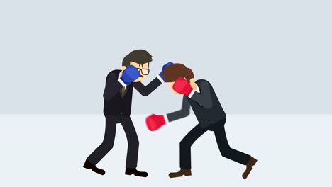 Business-man-battle-in-boxing-gloves.-Business-competition-concept.-Loop-illustration-in-flat-style.