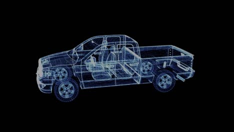 Hologram-of-a-rotating-pickup-truck