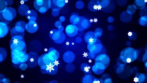 Schneeflocken-fallen-auf-blau-Weihnachten-Hintergrund