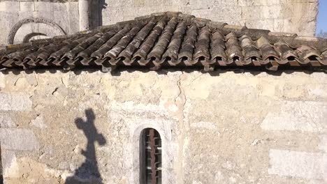 Aerial-view-Church-bell-in-blue-sky