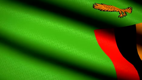 Zambia-bandera-ondeando-textil-textura-de-fondo.-Seamless-Loop-animación.-Pantalla-completa.-Cámara-lenta.-Vídeo-de-4-K